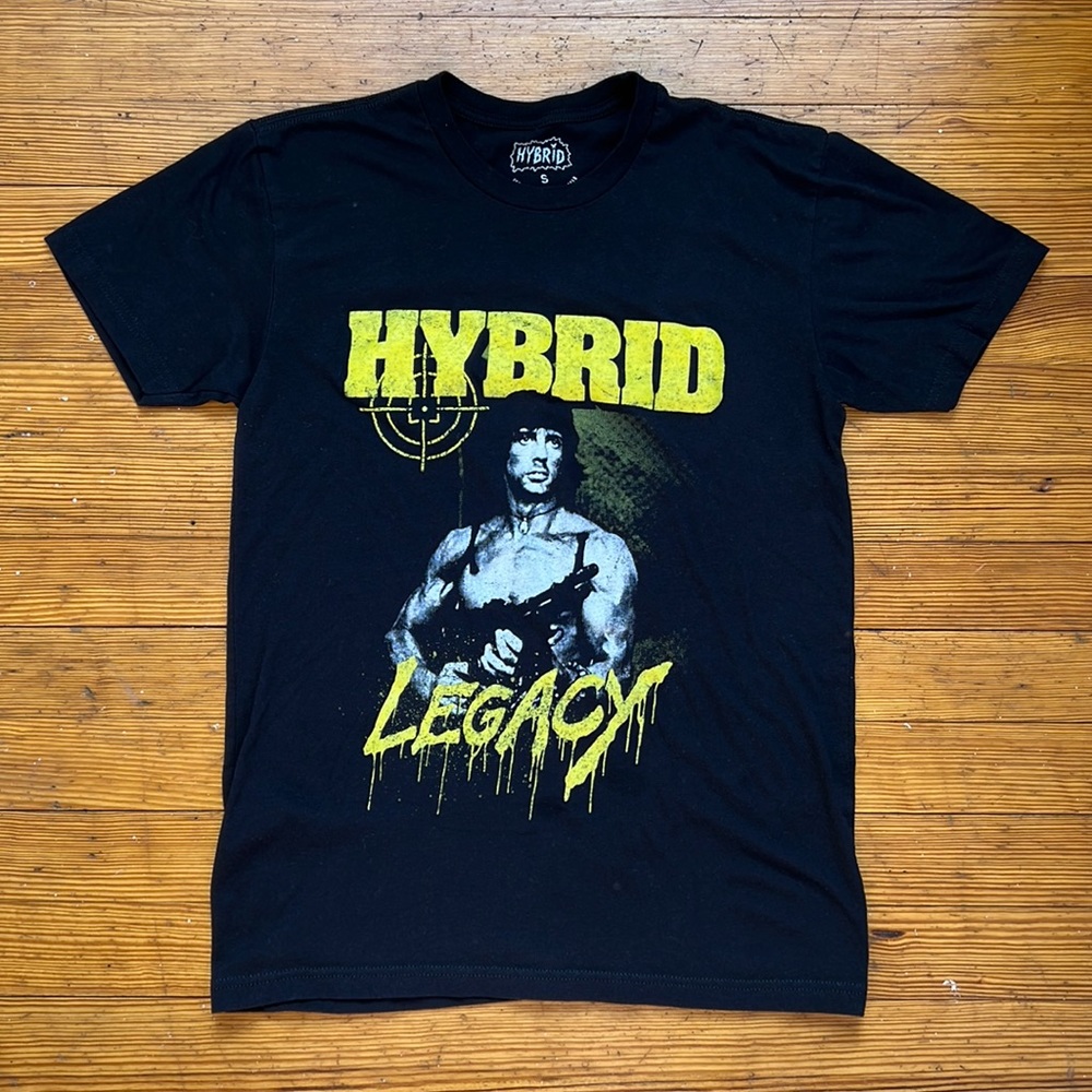 Hybrid Legacy Rambo Black Tee Unisex size small